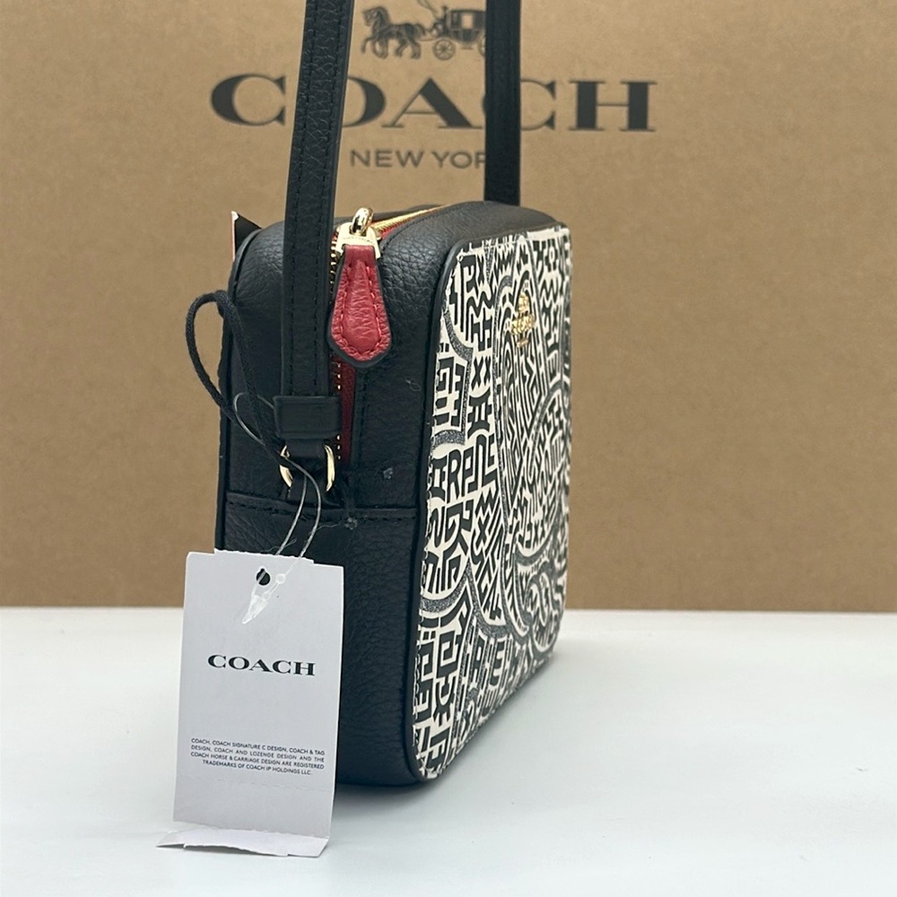 COACH Disney Mickey Mouse x Keith Haring Mini Leather Camera Bag - Picture 7 of 16